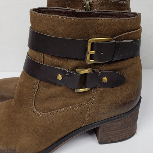 Franco Sarto Brown LINDEN Leather Ankle Bootie 8 - Picture 6 of 11